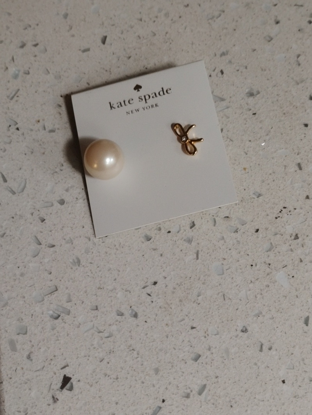 Large Kate Spade Ivory Pearl and Gold  Stud Earrings.